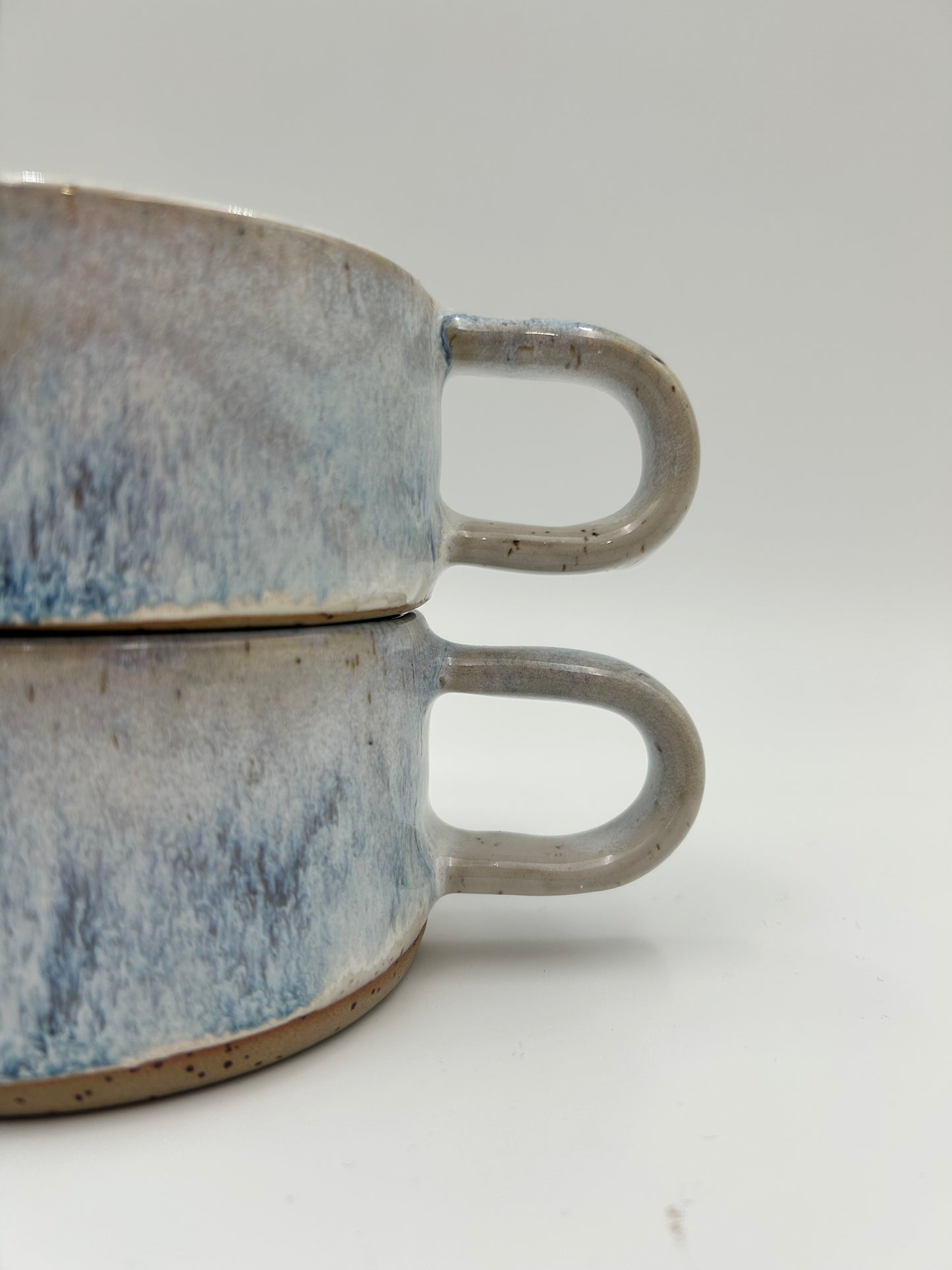 Flat White Mug - Low and Wide Stoneware Mug - Various Colours