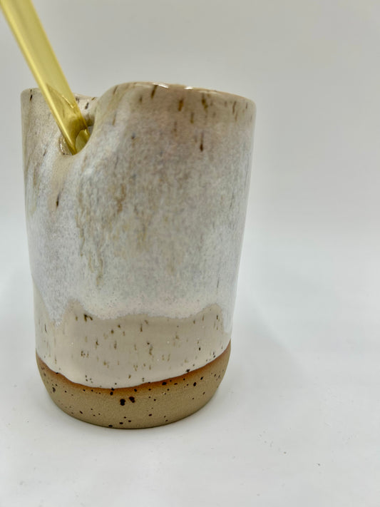 Cup with Straw Hole + Glass Straw - Umber