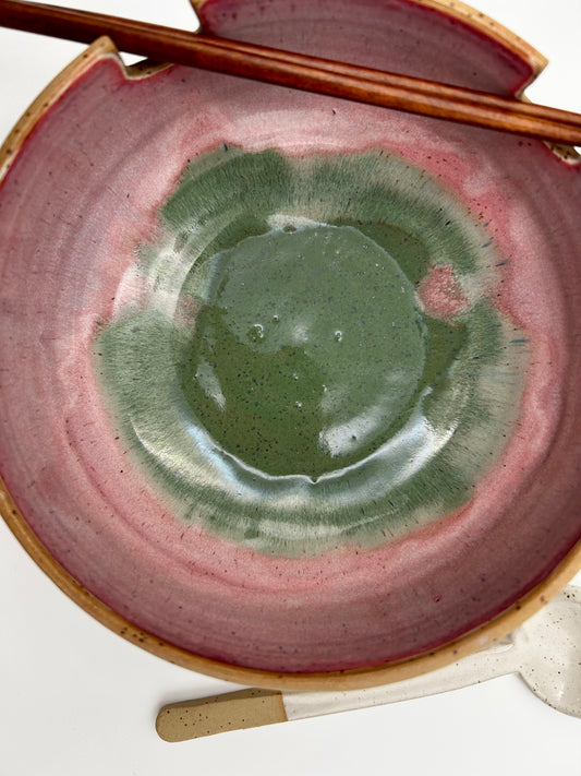 Ramen Bowl - Green and Pink