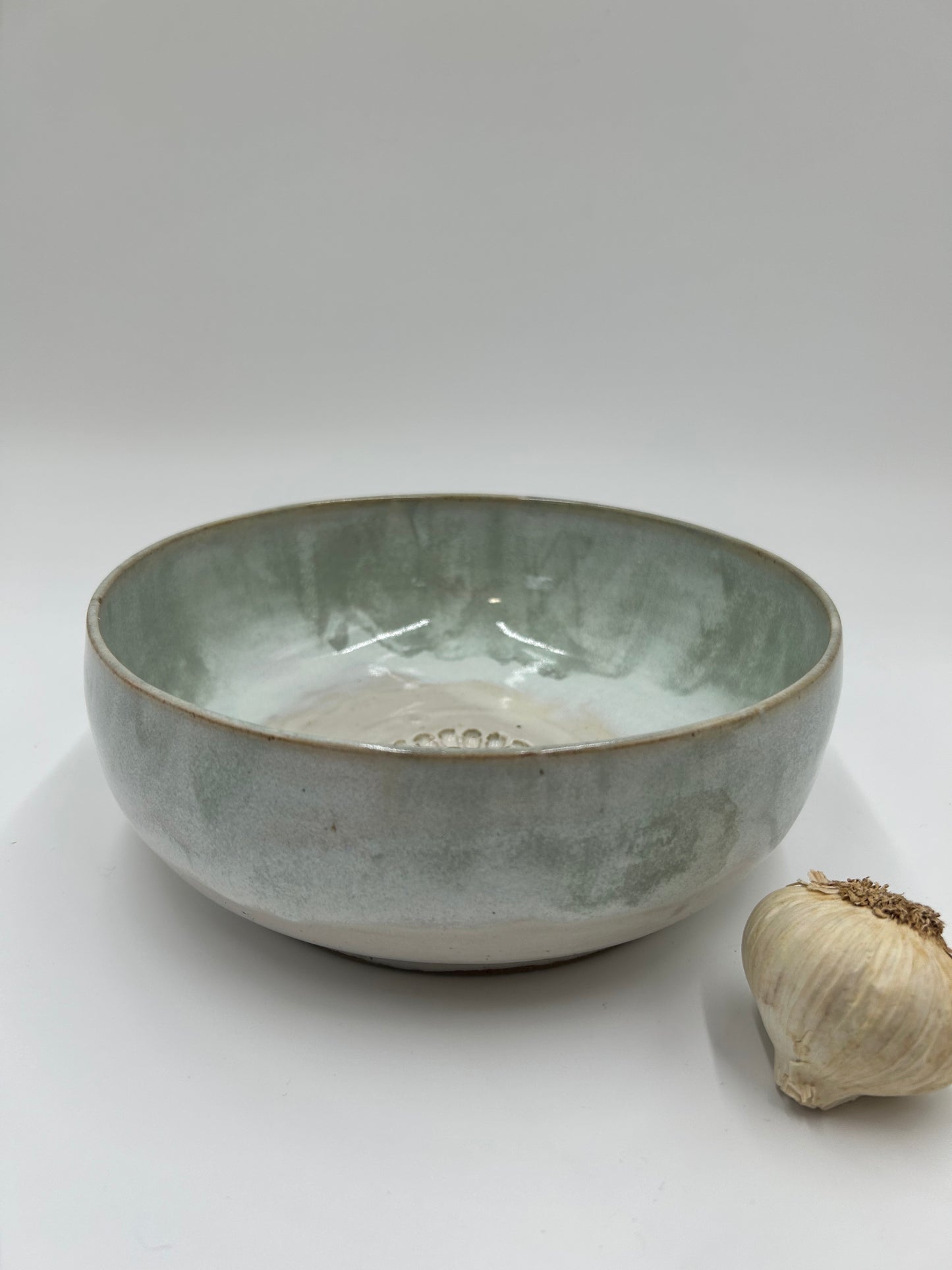 Prep + Salad Bowl with Garlic Grater - Sage