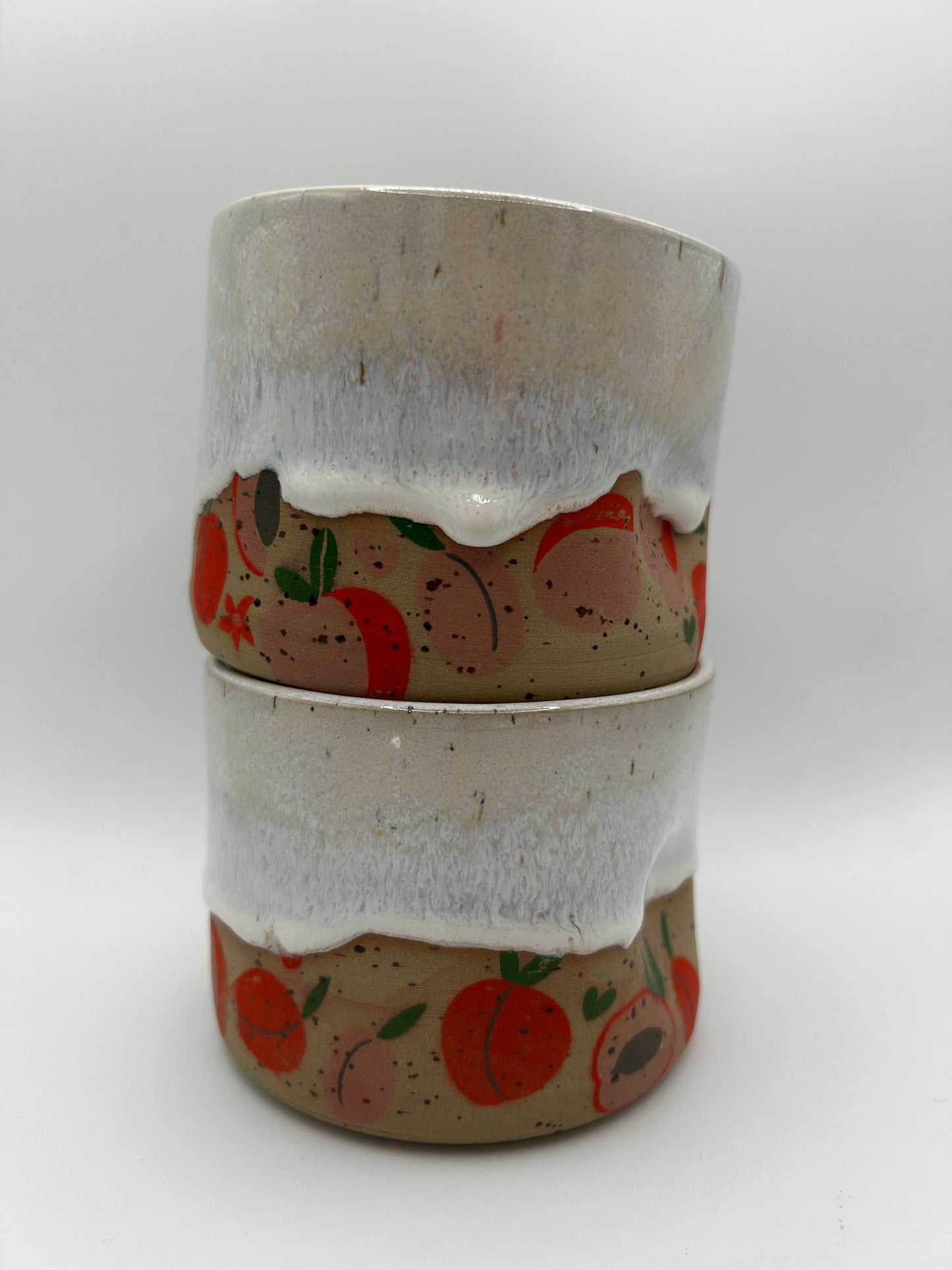 Fruity Handle Less Mug - Peaches and Cream