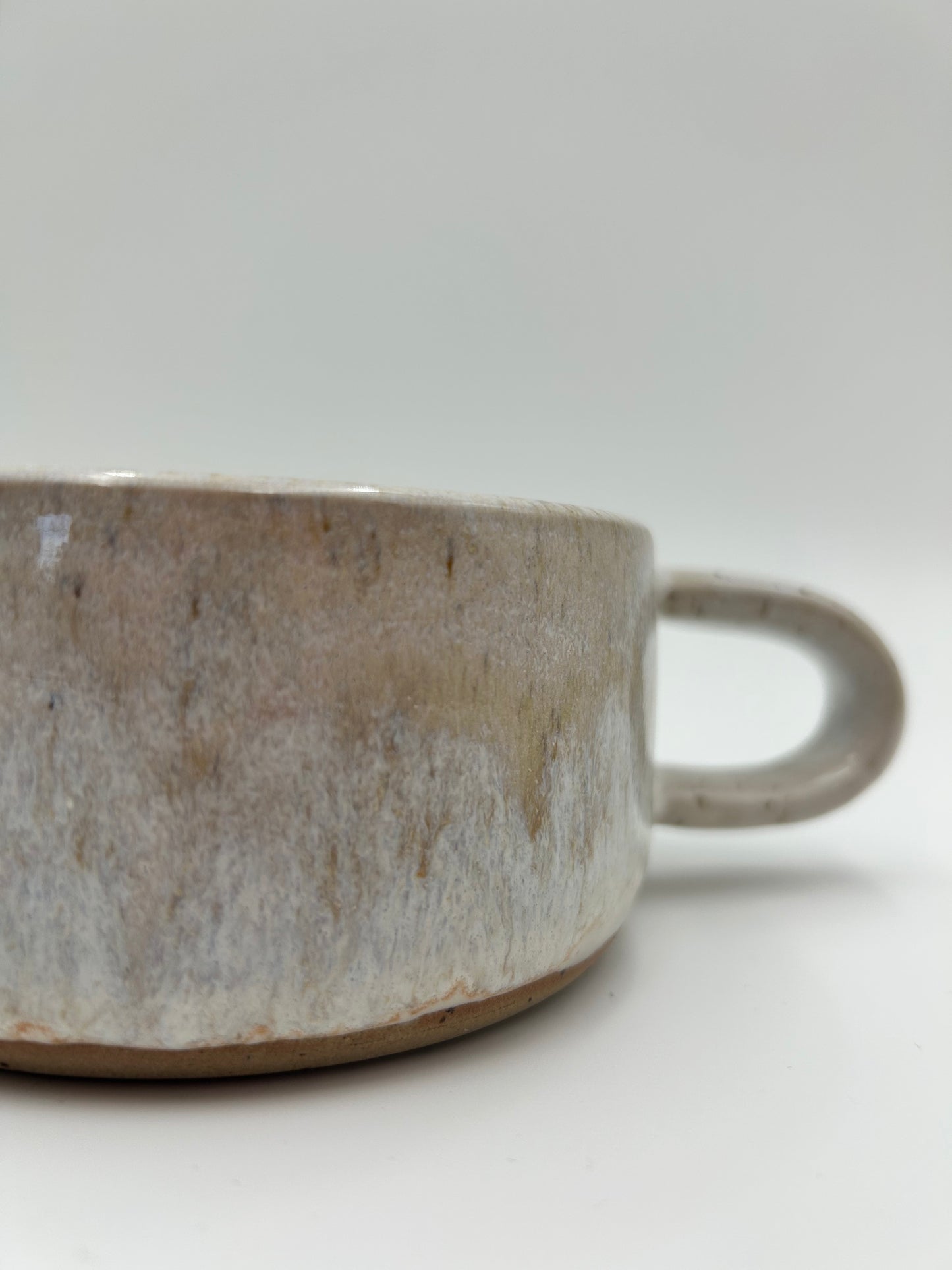 Flat White Mug - Low and Wide Stoneware Mug - Various Colours