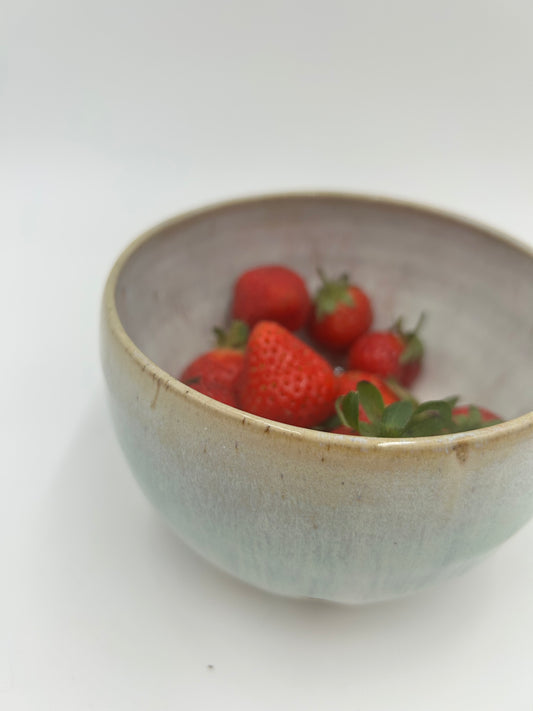 Berry Bowl – Rustic Colander & Fruit Strainer with Reactive Glaze - Green Tea and Sienna