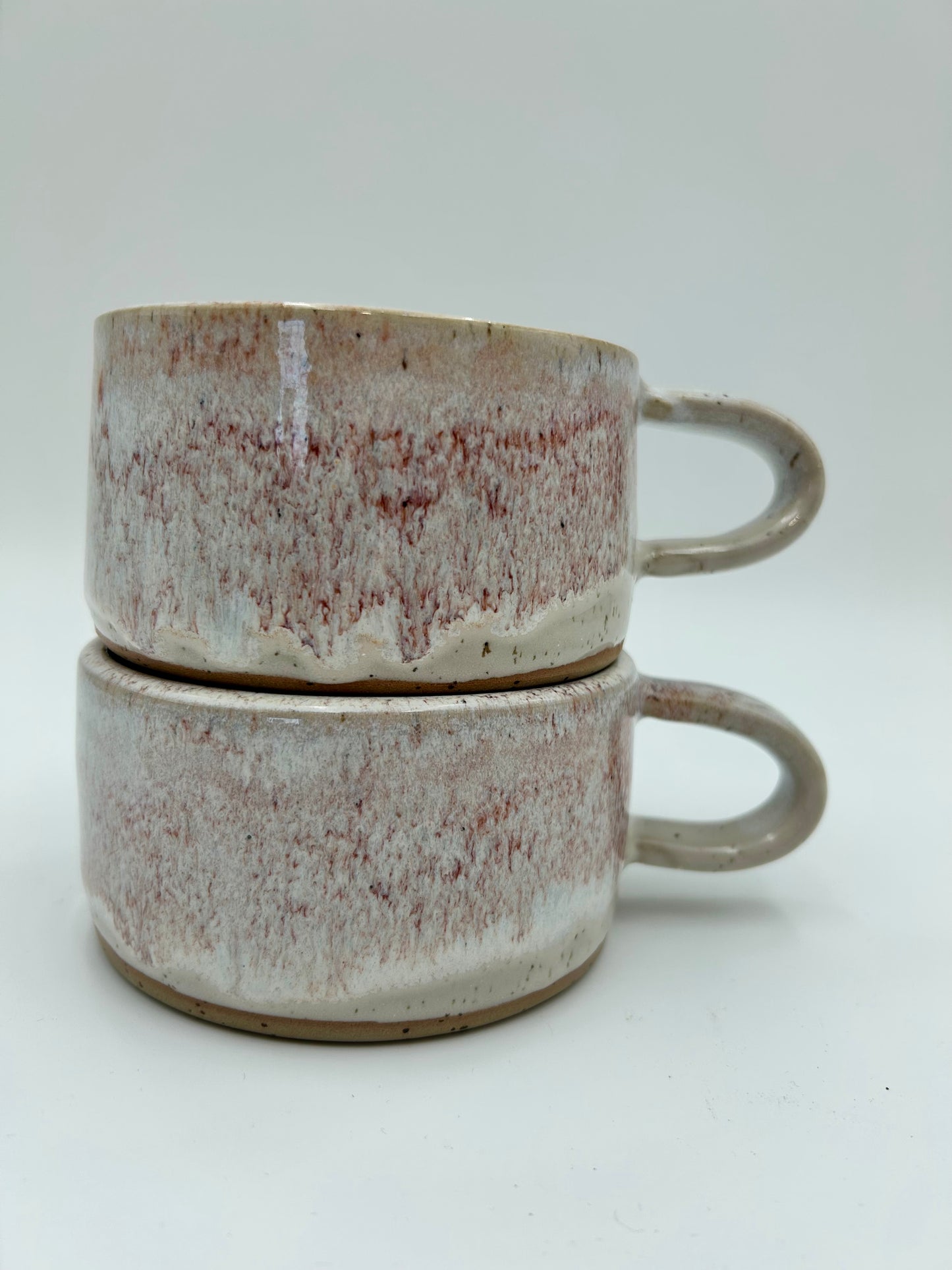 Flat White Mug - Low and Wide Stoneware Mug - Various Colours