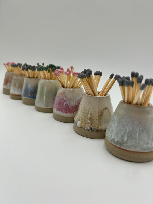 Matchstick Holder with Strike Pad - Various Colours