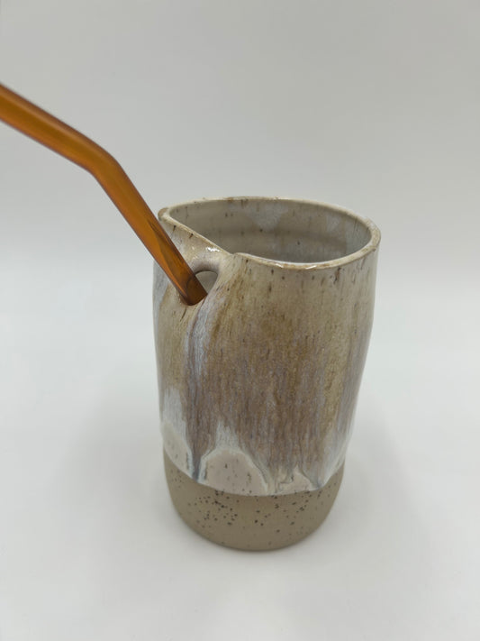 SECOND Cup with Straw Hole + Glass Straw - Iron