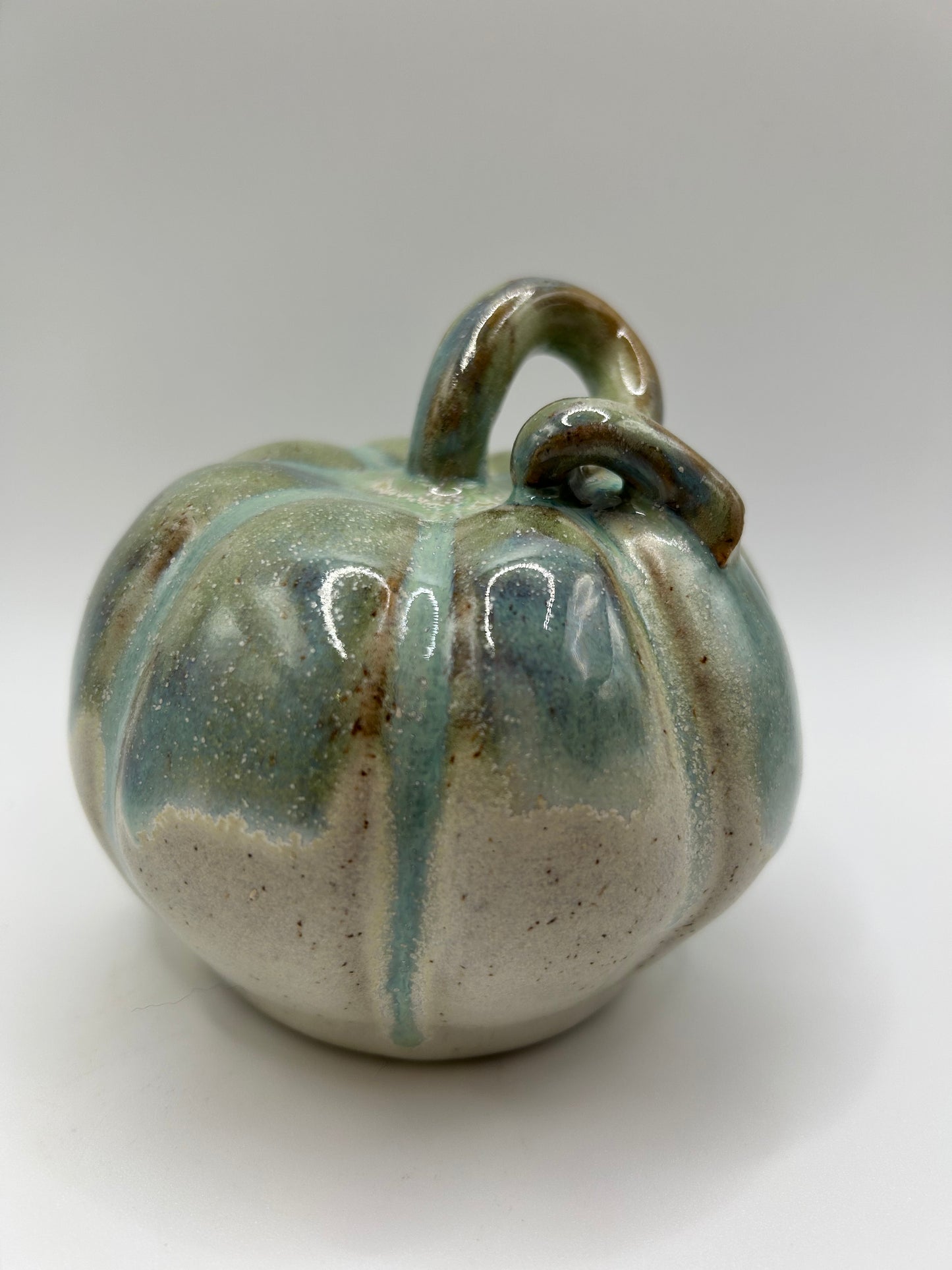 Pumpkin #14 - Large Green Tea and Alabaster (Tall)