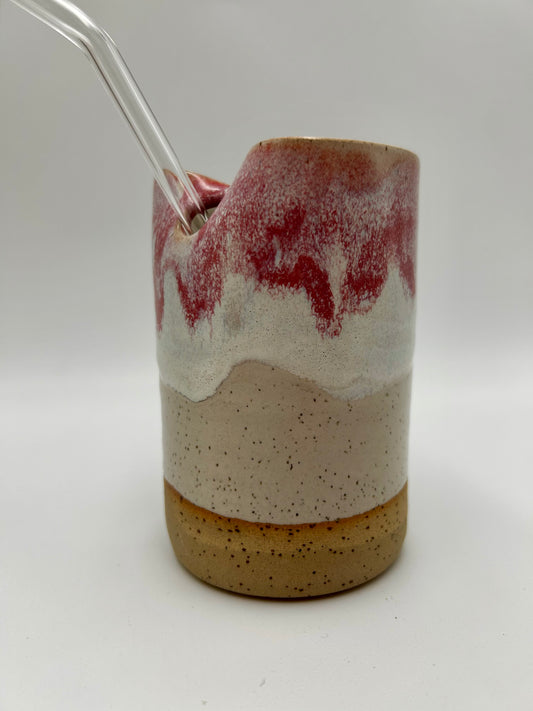 Cup with Straw Hole + Glass Straw - All Colours