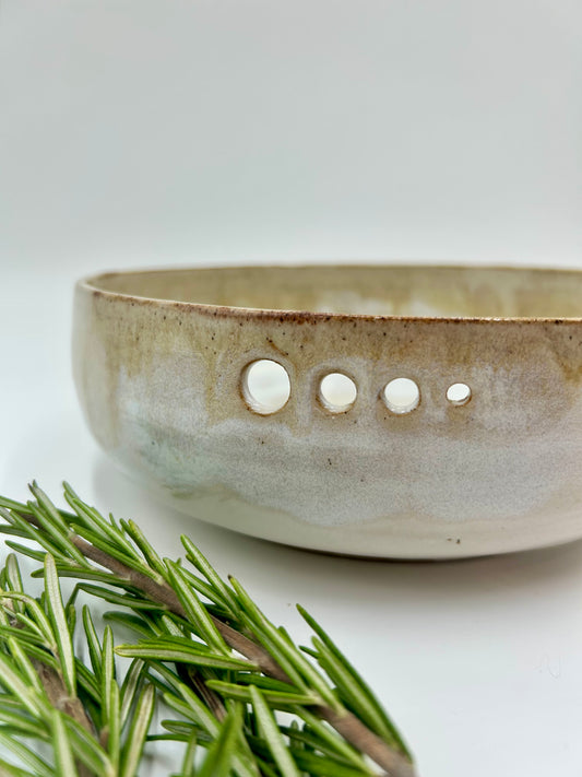 Prep + Salad Bowl with Herb Stripper, Garlic Grater - Umber