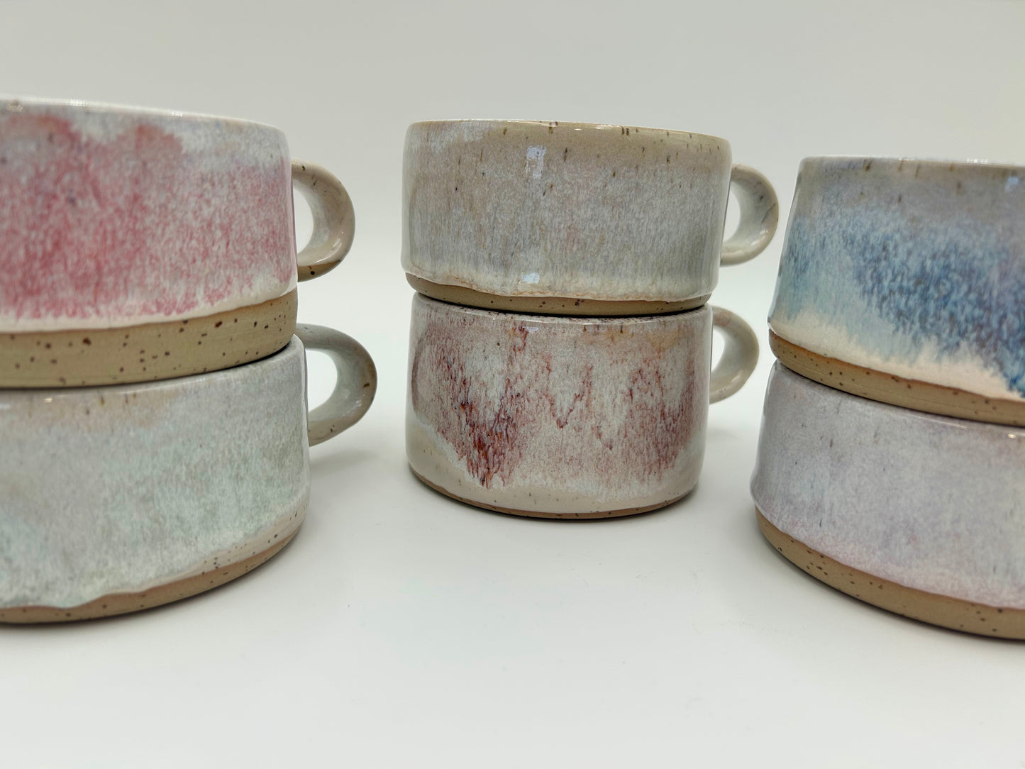 Flat White Mug - Low and Wide Stoneware Mug - Various Colours