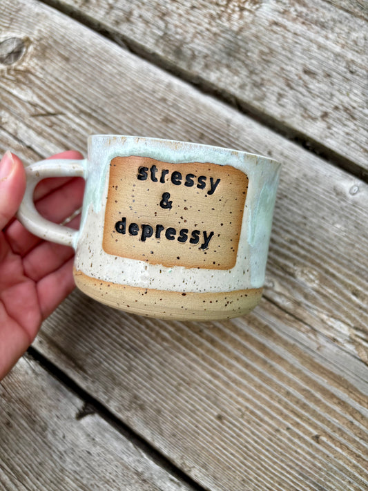 Stressy and Depressy - Mug -  Made to Order
