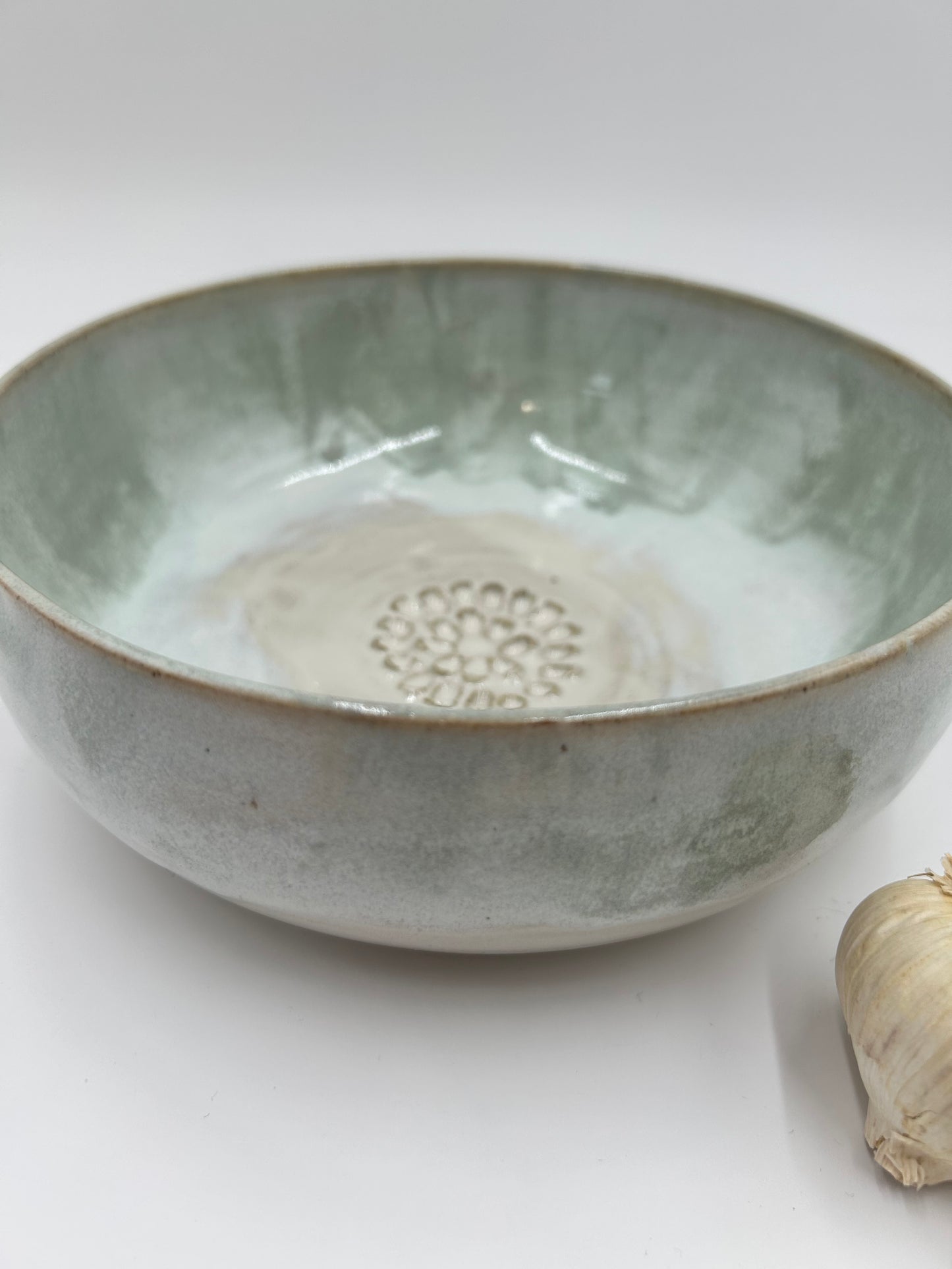 Prep + Salad Bowl with Garlic Grater - Sage