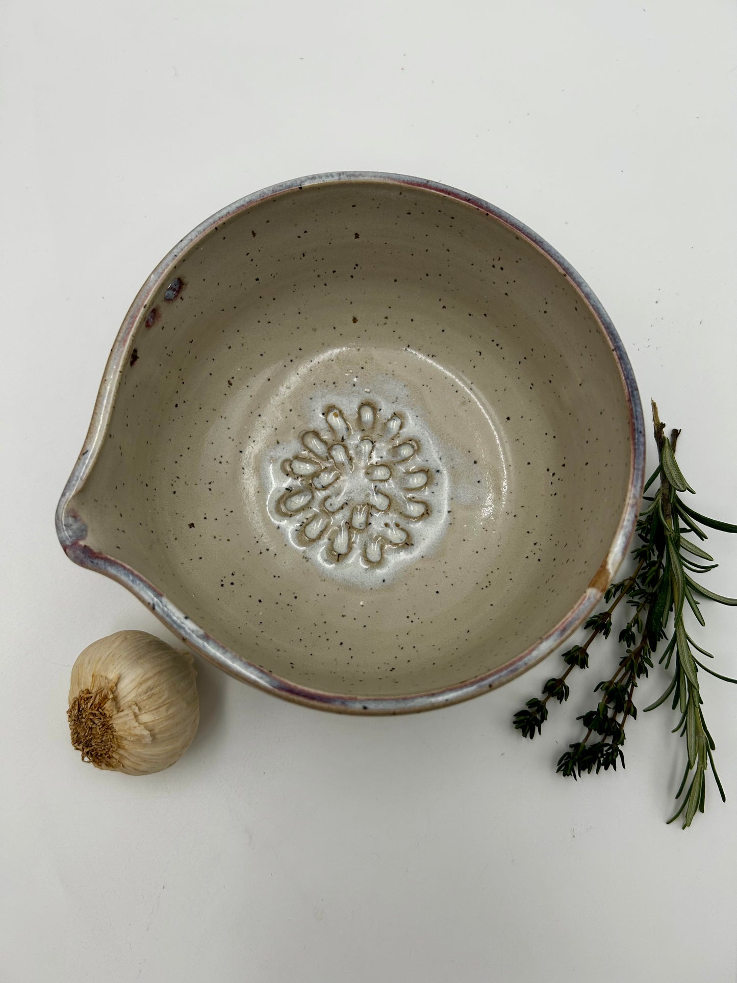 Prep + Marinade Bowl with Herb Stripper, Garlic Grater - Autumn Purple