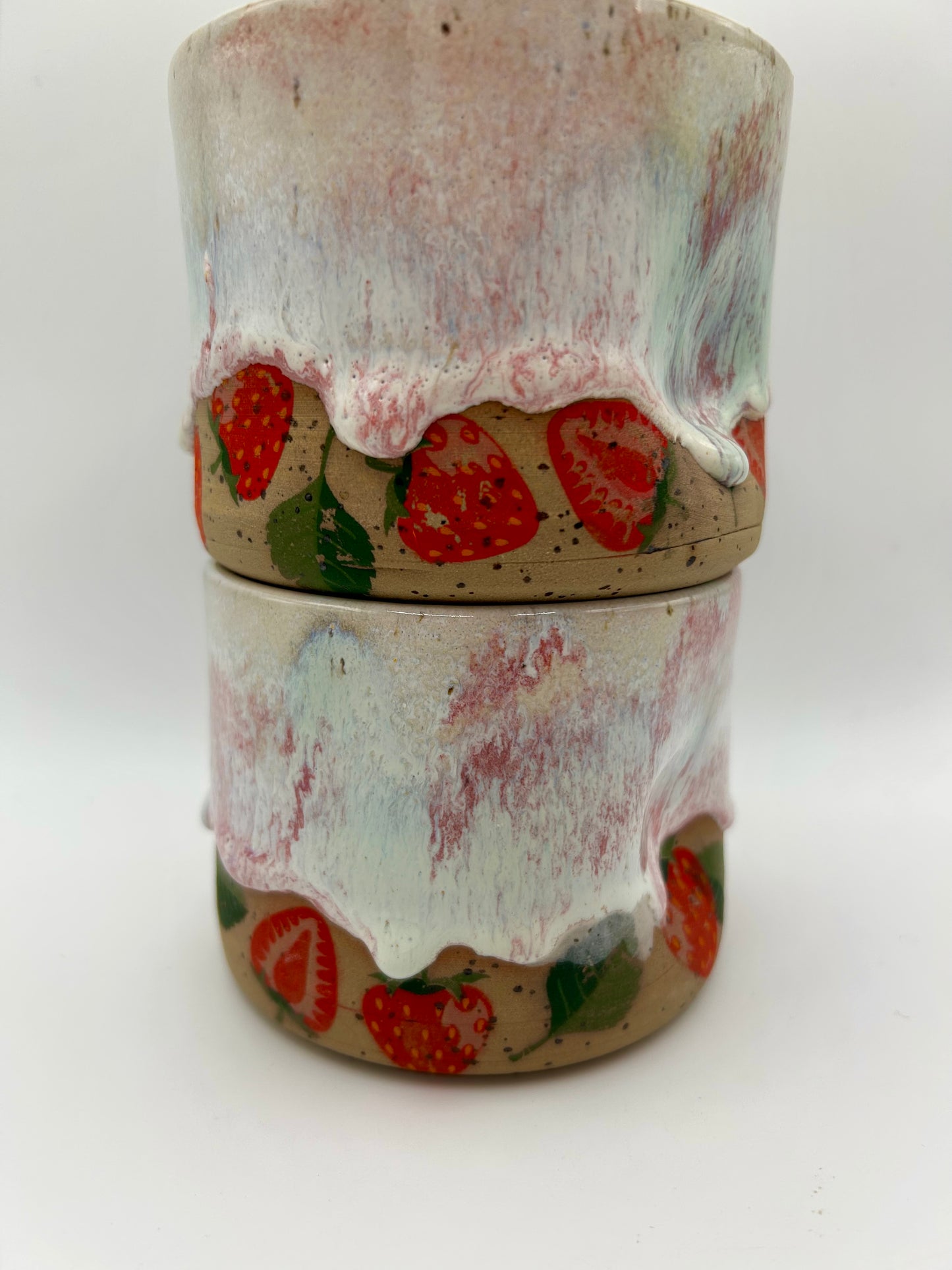 Fruity Handle Less Mug - Strawberries