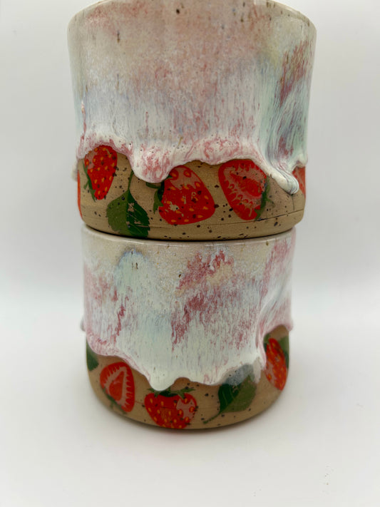 Fruity Handle Less Mug - Strawberries