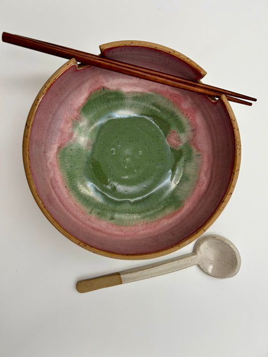 Ramen Bowl - Green and Pink