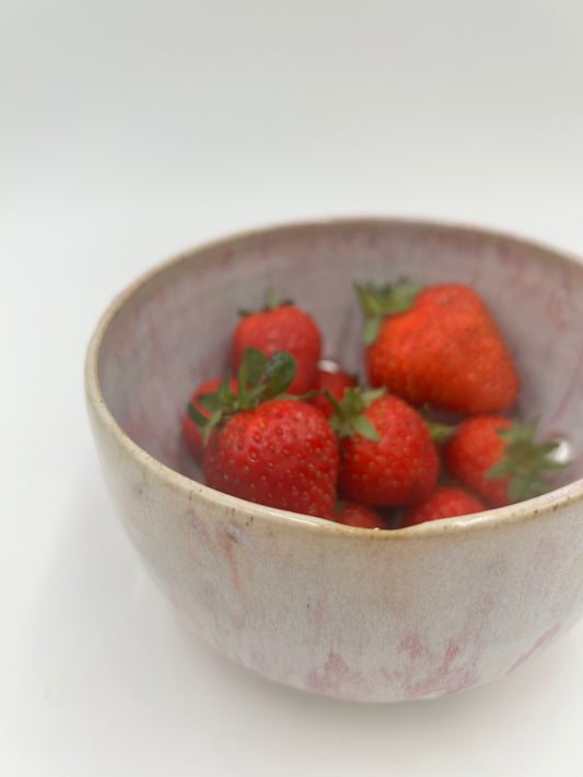 Berry Bowl – Rustic Colander & Fruit Strainer with Reactive Glaze - Raspberry 2