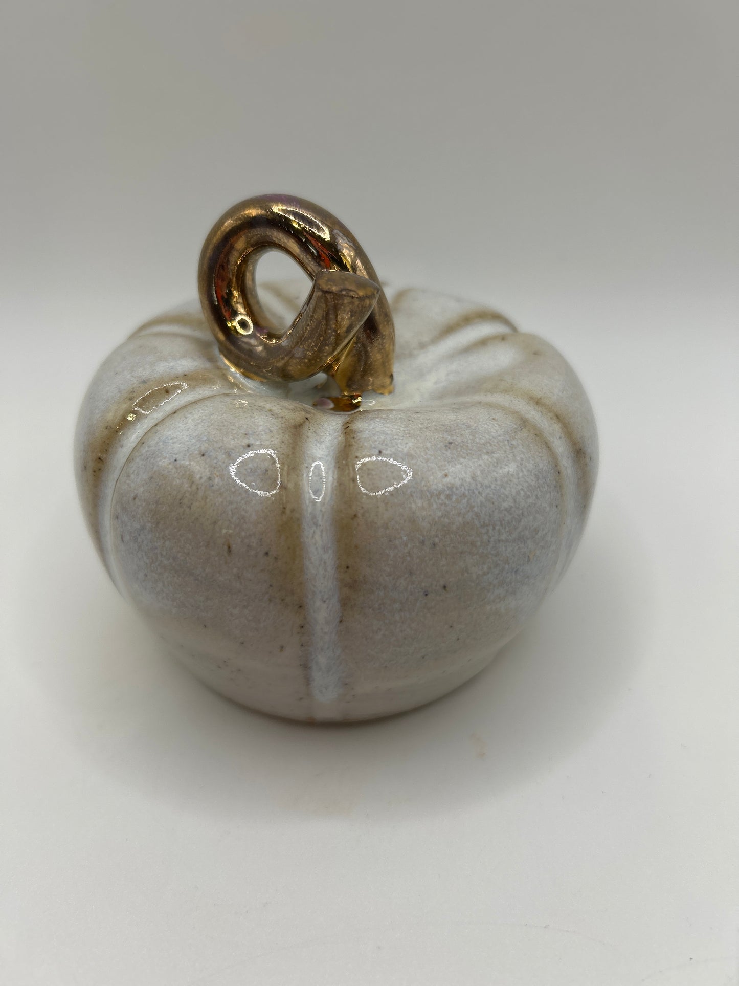 Pumpkin #33 - Medium Ivory and Gold
