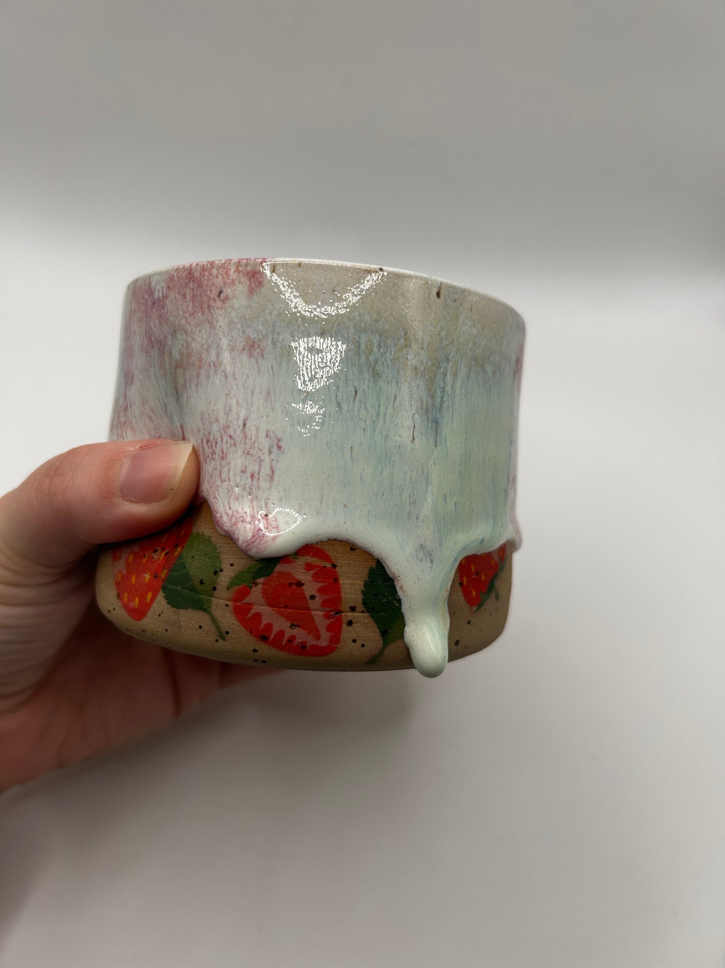 Fruity Handle Less Mug - Strawberries