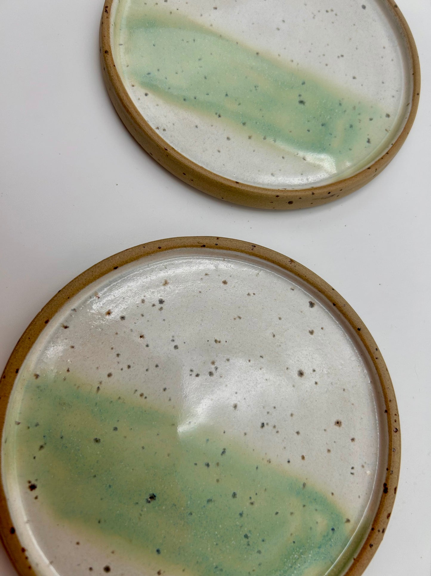 Set of Two Coasters - Green Stripe