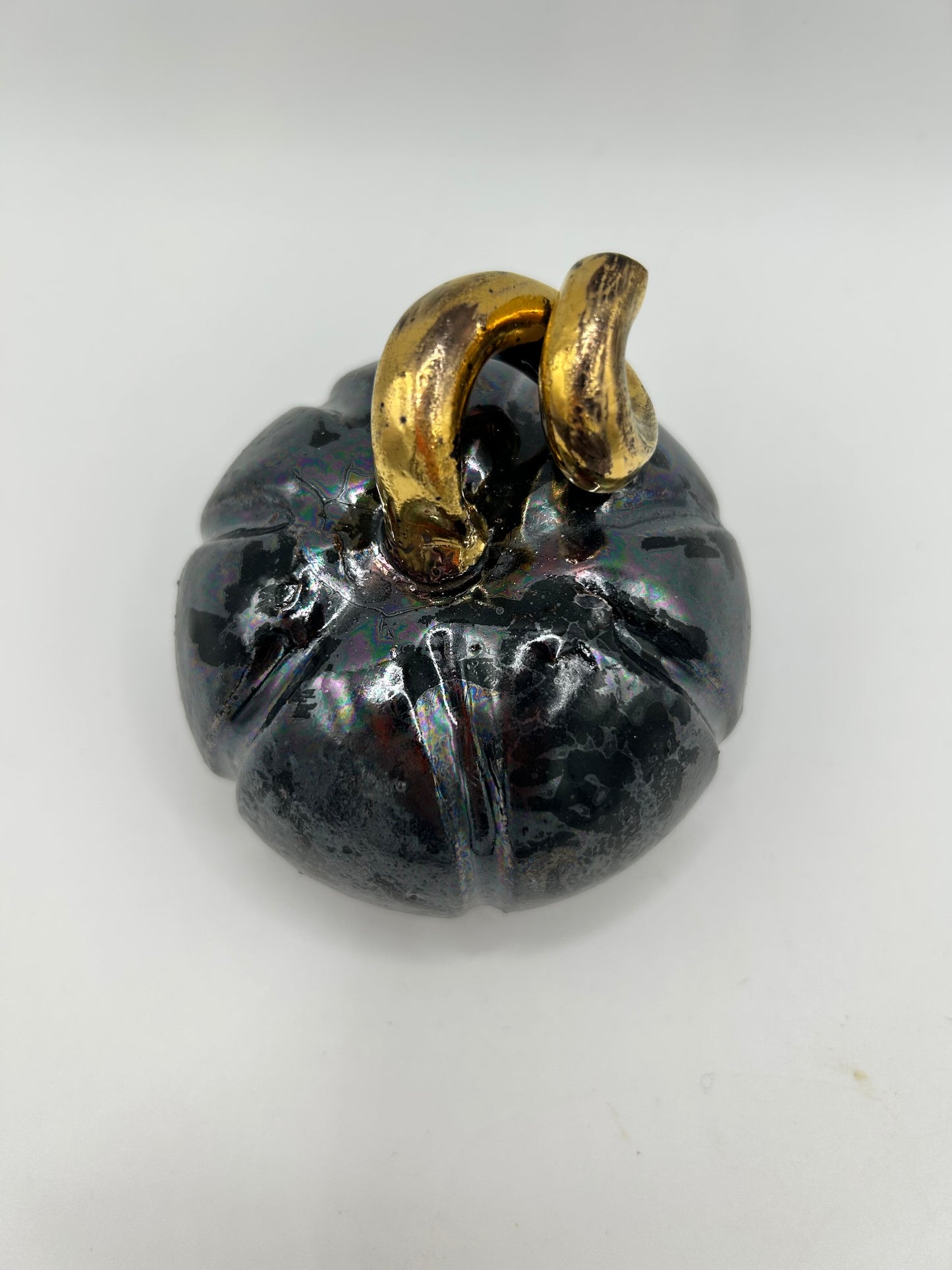 Pumpkin #2 - Small Black, Gold & Mother of Pearl