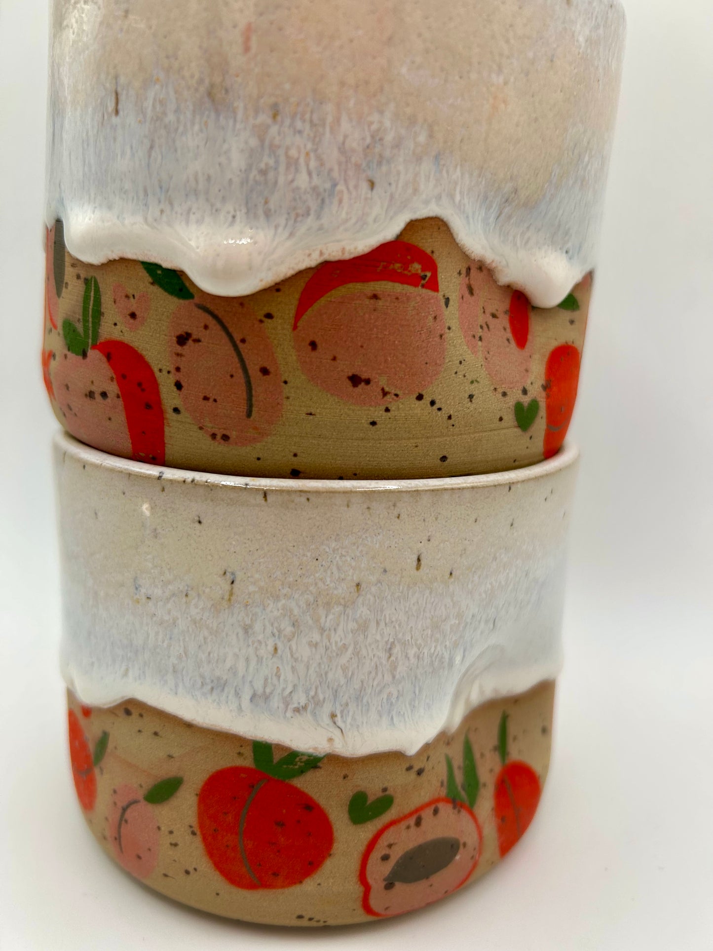 Fruity Handle Less Mug - Peaches and Cream