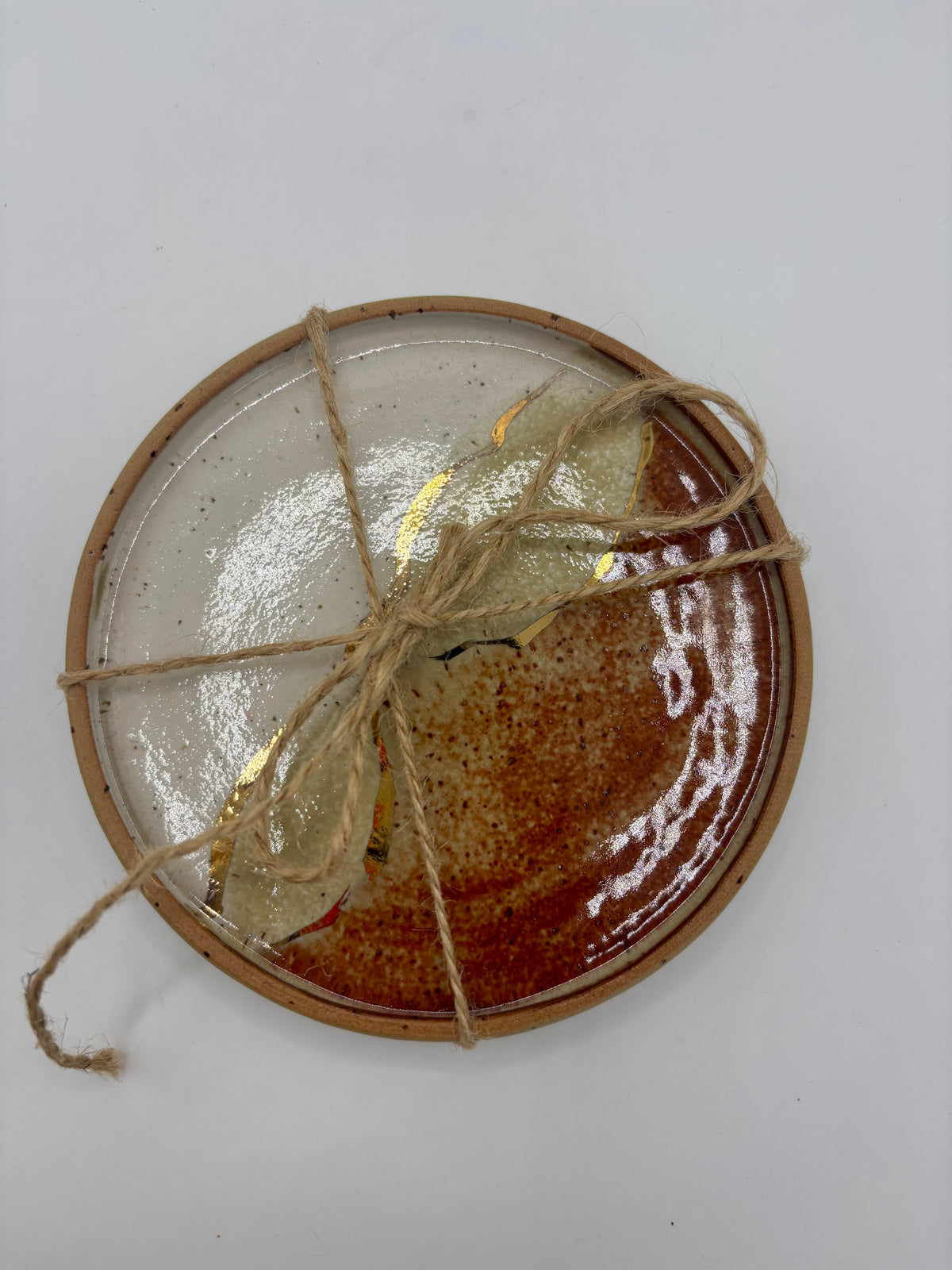 Set of Two Coasters - Umber and Gold