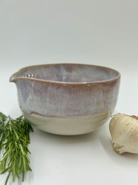 Prep + Marinade Bowl with Herb Stripper, Garlic Grater - Lavender