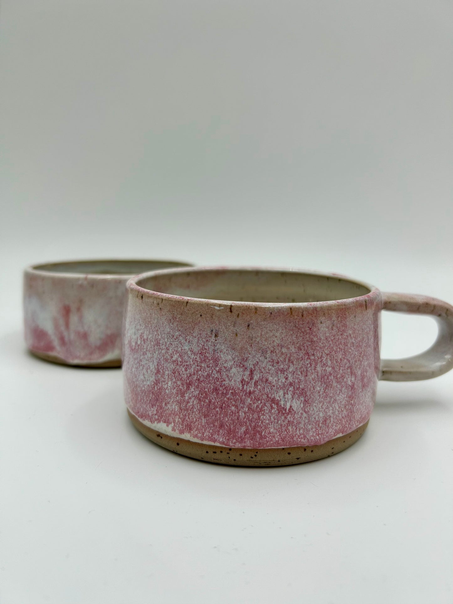 Flat White Mug - Low and Wide Stoneware Mug - Various Colours