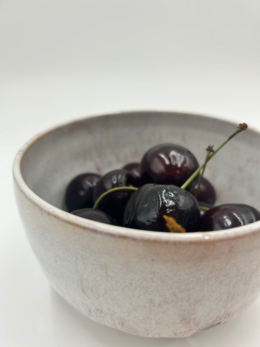 Berry Bowl – Rustic Colander & Fruit Strainer with Reactive Glaze - Plum